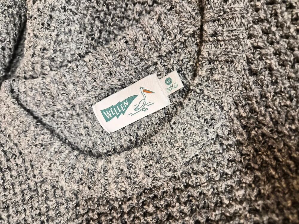 Wellen Crewneck Sweater Men's Size XXL Gray Recycled Cotton Headlands (1369)